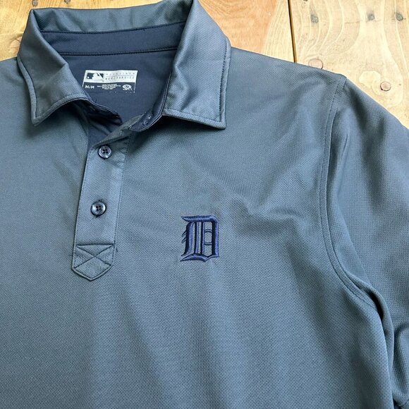 Detroit Tigers Baseball Polo Shirt M Blue 2 Tone Official Fan - Picture 6 of 9